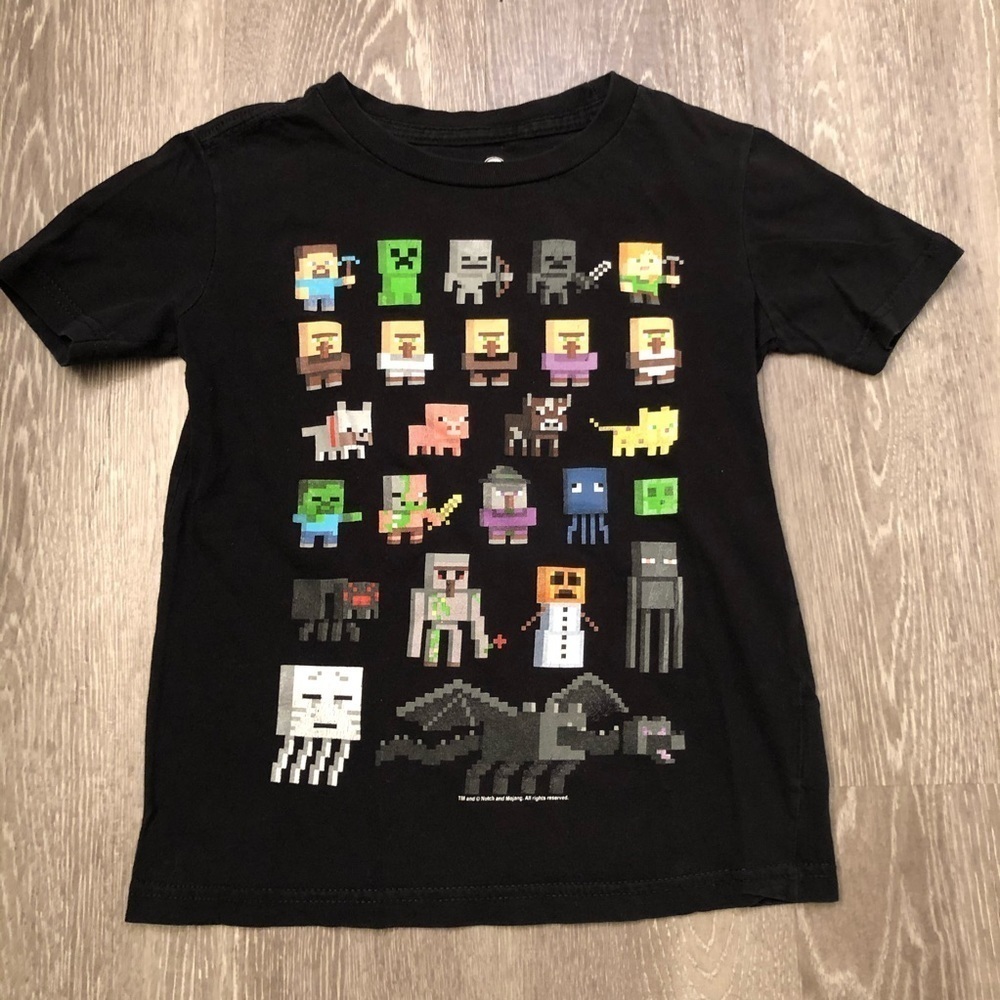 Minecraft Sprites Boys Black T-shirt‎ x-small
